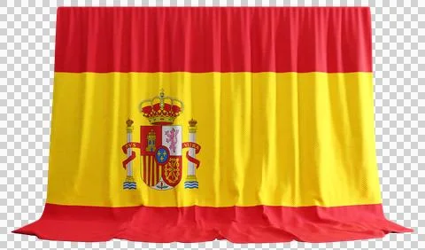 Spain Flag Curtain in 3D Rendering called Flag of Spain Stock Illustration