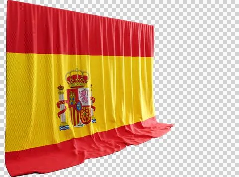 Spain Flag Curtain in 3D Rendering called Flag of Spain Stock Illustration