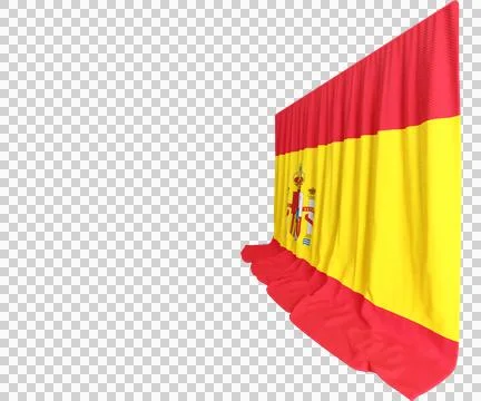 Spain Flag Curtain in 3D Rendering called Flag of Spain Stock Illustration