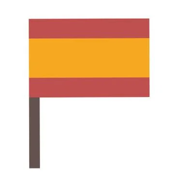 Spain flag flat illustration on white Stock Illustration