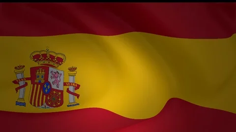 Spain Flag Flowing in the Wind Collection 스톡 동영상 91280545