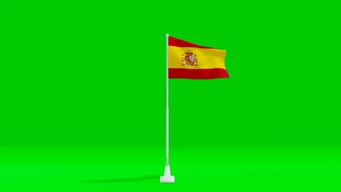 Spain flag green screen animation Stock Footage 260517515