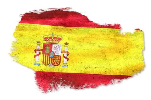 Spain flag grunge texture brushstroke effect Illustrazione stock