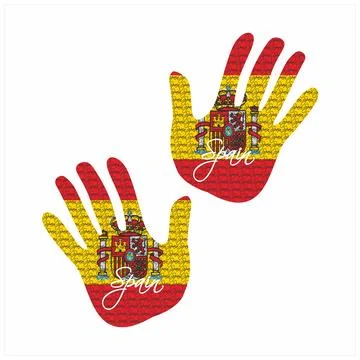Spain flag hand vector 库存插图