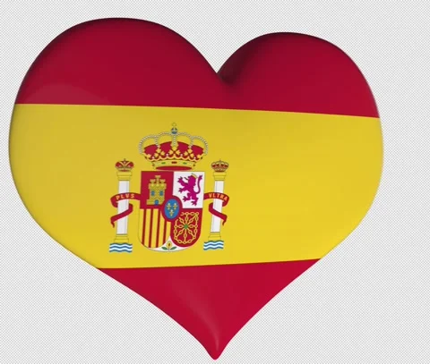 Spain Flag Heart Turning Vídeos de archivo 143619397