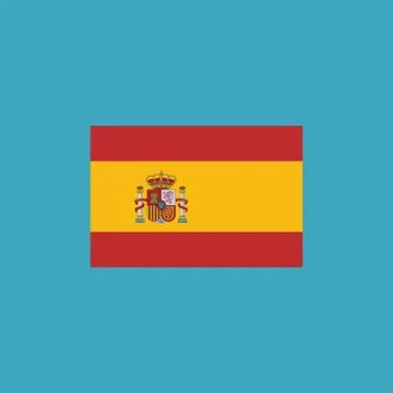 Spain flag icon in flat design Stock Illustration