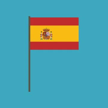 Spain flag icon in flat design Stock Illustration