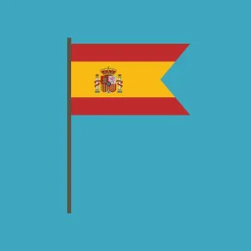 Spain flag icon in flat design Stock Illustration