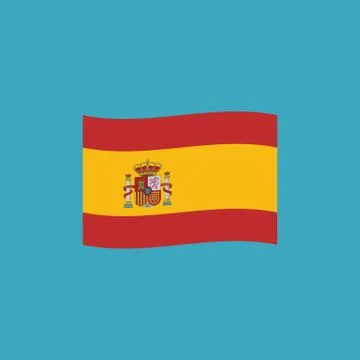 Spain flag icon in flat design Stock Illustration