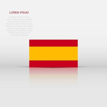 Spain flag icon in flat style. National sign vector illustration. Politic b.. Stock Illustration