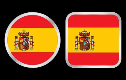 Spain flag icon Stock Illustration