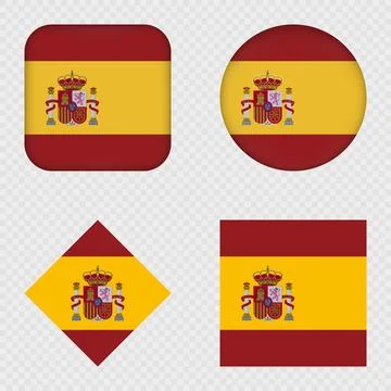 Spain Flag Icons Pack. Vector illustration. Stock Illustration