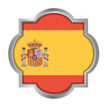 Spain Flag Label Illustrazione stock