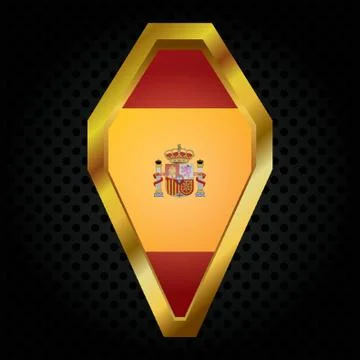 Spain Flag Label Illustrazione stock