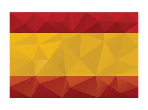Spain flag low poly Stock Illustration