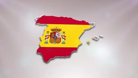 Spain Flag on Map Video stock 277947932