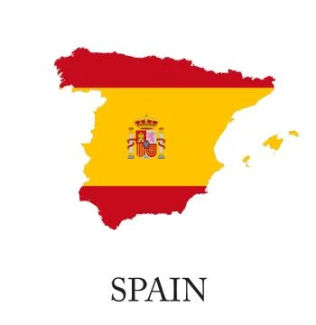 Spain flag map Stock Illustration