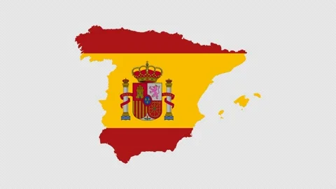 Spain flag map outline, Map of Spain, SpainSpain map white outline Stock Footage 206352533