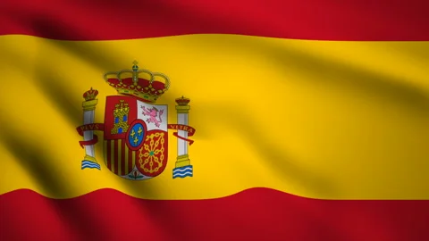 Spain flag Motion video waving in wind. Flag Closeup 1080p HD  footage Stock Footage 116811085