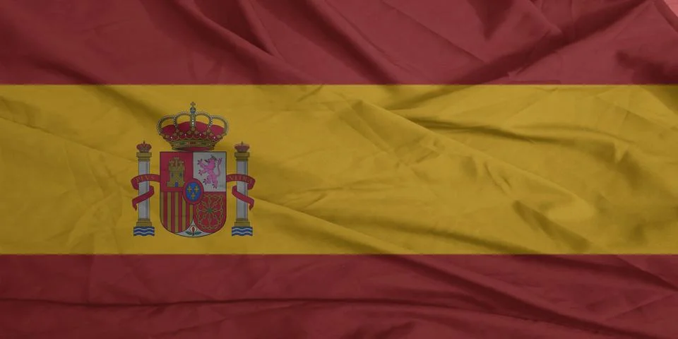 Spain Flag moving softly in the wind Stock Photos
