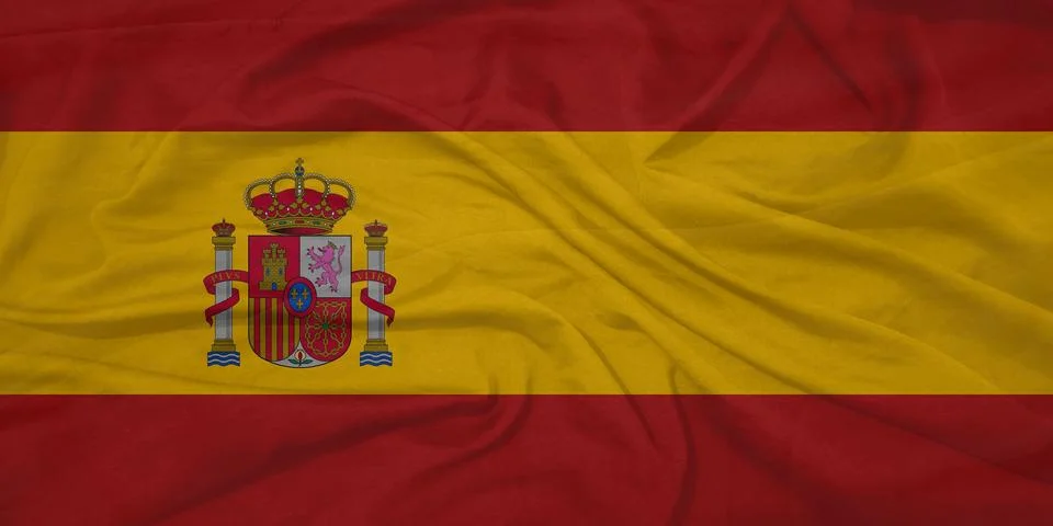 Spain Flag moving in wind イラスト素材