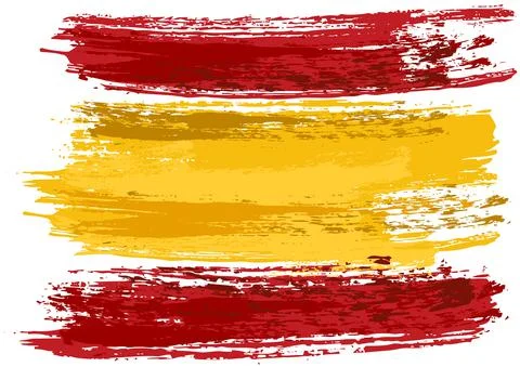 Spain Flag Painted with a Brush Stock Illustration