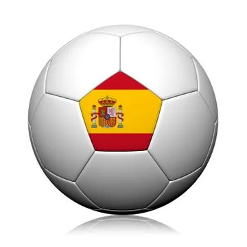 Spain flag pattern 3d rendering of a soccer ball Stock Illustration