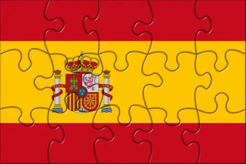 Spain Flag Puzzle Pieces Stock Illustration