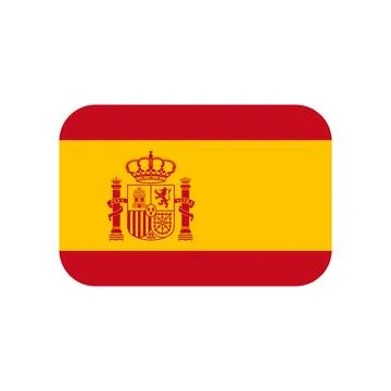 Spain Flag Rounded Rectangle Icon Black Background 库存插图