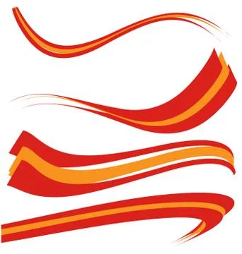 Spain flag set on white background Stockillustratie