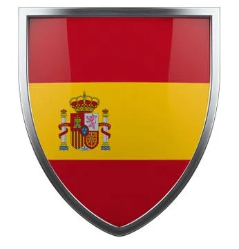 Spain flag shield Stock Illustration