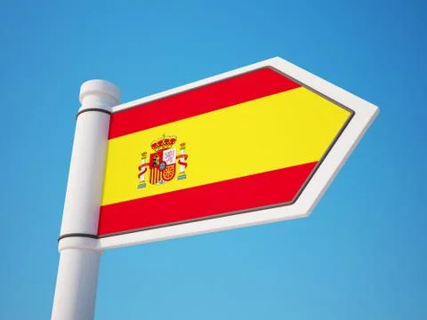 Spain Flag Sign Stock Illustration