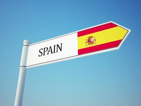 Spain Flag Sign Stock Illustration