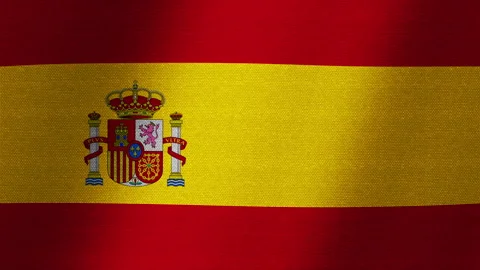 Spain flag. Slow flutter of the canvas. Fluctuation of the fabric. Stock-Footage 145162447