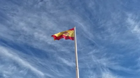 Spain Flag in Slow Motion Stock Footage 257205462