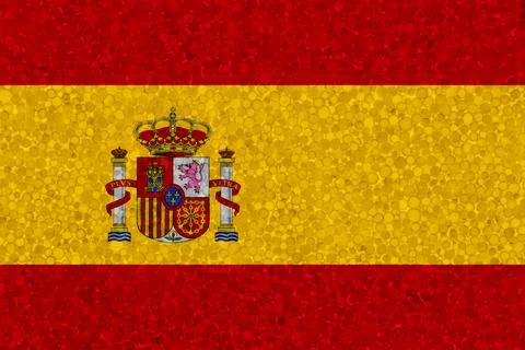 Spain flag on styrofoam texture Stock Photos