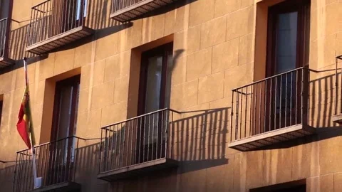 Spain flag sunset Stock Footage 69110345