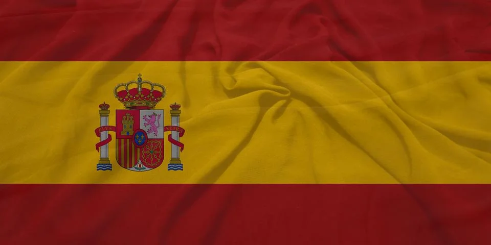 Spain    Flag textile wave view Stock Illustration