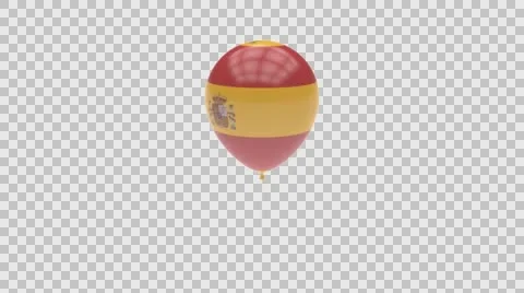 Spain flag textured balloon rotating Alpha Video stock 61721095