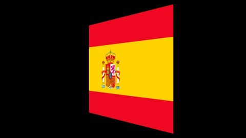 Spain flag turning horizontally Stock Footage 89403598