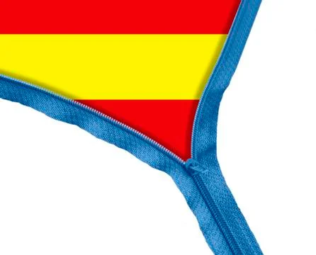Spain flag under zipper Stock Illustration