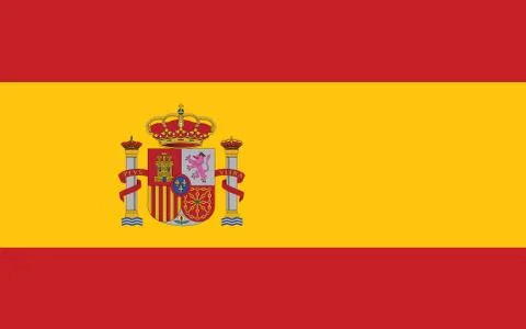 Spain flag vector graphic. Rectangle Spanish flag illustration. Spain country Stock Illustration