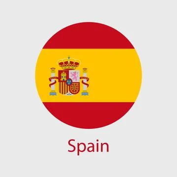 Spain flag vector icons set of illustrations Stock Illustration