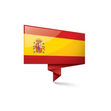 Spain flag, vector illustration on a white background Stock Illustration