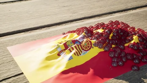 Spain Flag - Virus Growth Video stock 320248812
