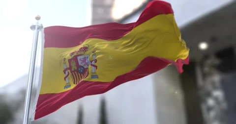 Spain-flag-waving-4k-60fps Stock Footage 330493523