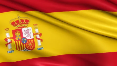 Spain flag waving animation Stock Footage 205364226