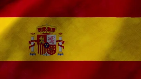 Spain flag waving background with real fabric texture 스톡 동영상 291918923
