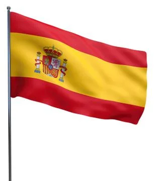Spain Flag Waving Stock Illustration
