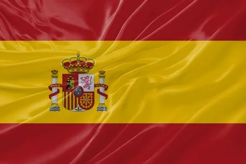 Spain Flag Waving Textures Silk Background Illustrazione stock